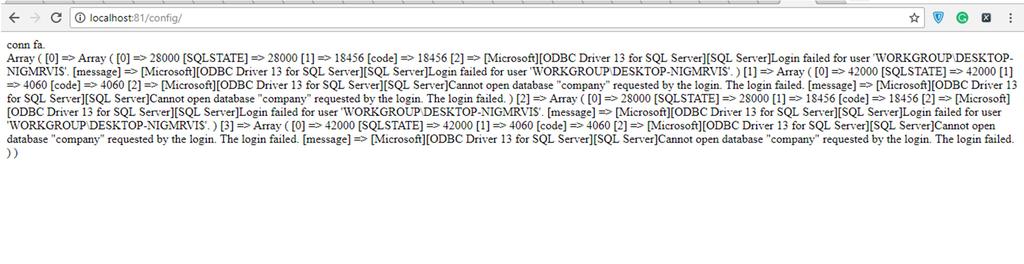 Then go to the MS SQL Server Studio and check for the user mapping.