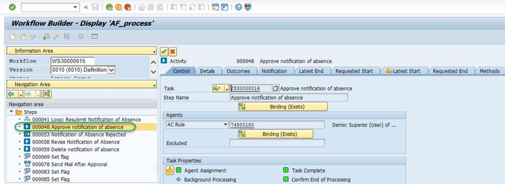 3. In the Navigation Area section, you will find the Step ID: Figure 39 Step ID Note This customizing is described in SAP Knowledge Base Article 2421360 Customizing