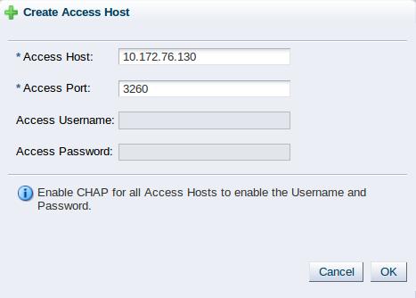 Discovering a SAN server (storage array) Enter the IP address and access port of the host that has access to the SAN server.