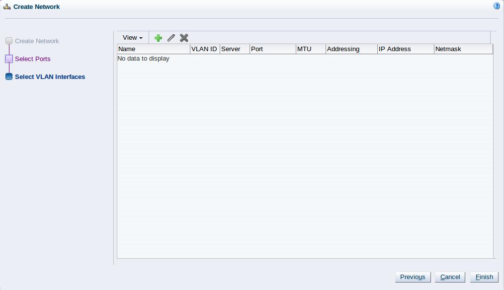 Creating a virtual machine network 7. The Select VLAN Interfaces step of the wizard is displayed.