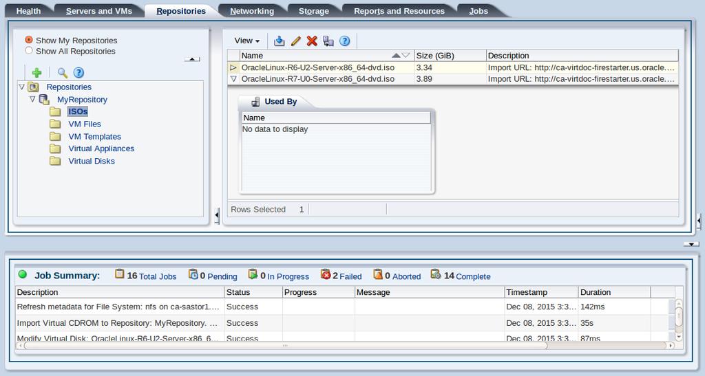Importing an ISO file See Understanding Repositories for