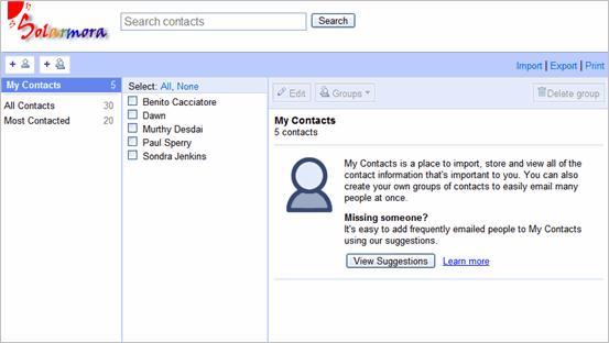 For example: Your default contact groups: You'll see your contacts organized into these three