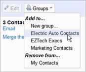 1. Open your Contacts Manager. (For details, see "Contacts Basics"). 2. Click the New Group button in the upper-left corner of the contacts manager. 3. Enter the name of the group. 4. Click OK. 5.