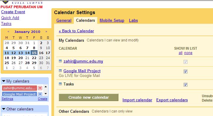 Click Import calendar And browse the save Calendar folder in MY Doucment (or