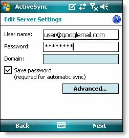 7. Enter your Google Account password as the Password. 8.