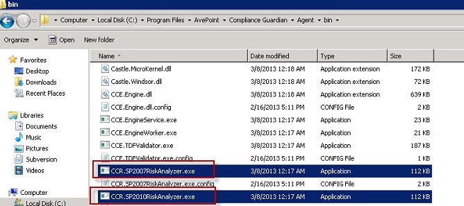 Appendix F: Generate Detailed Risk Reprt f a File Cmpliance Guardian supprts t exprt the detailed risk reprt infrmatin f a file thrugh the ccr.sp2010riskananlyzer.exe r CCR.SP2007RiskAnalyzer.