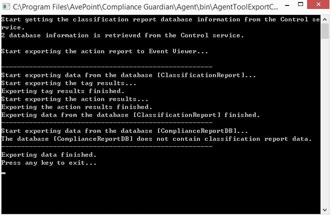 Appendix S: Exprting Actin Reprts t Event Viewer Cmpliance Guardian supprts exprting the actin reprts t Windws Event Viewer. Refer t the fllwing steps t exprt the actin reprt: 1.