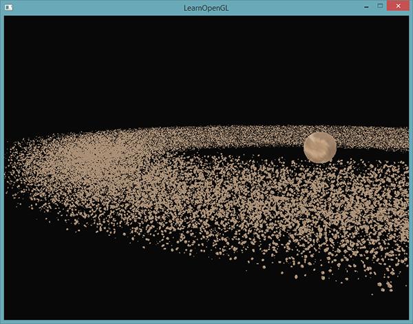 31.2 An asteroid field 314 Next we take the VAO of the mesh(es) again and this time draw using gldrawelementsinstanced: // Draw meteorites instanceshader.use(); for(gluint i = 0; i < rock.meshes.