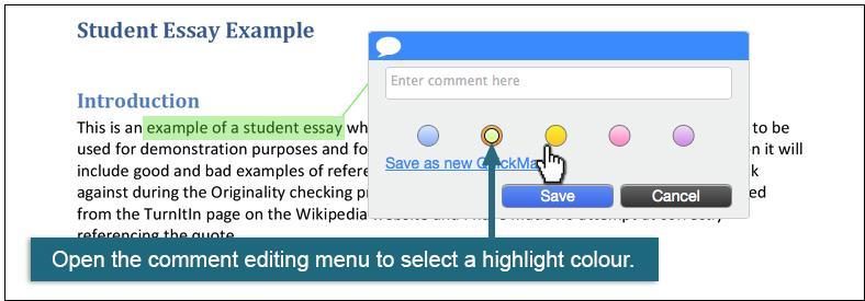 You must delete the associated comment in order to remove the highlight from the submitted document. You can change the colour of a highlight by opening the edit menu on the associated comment.