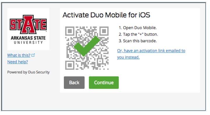 Installing Duo Mobile Continued: On your computer screen, you should see a QR code.