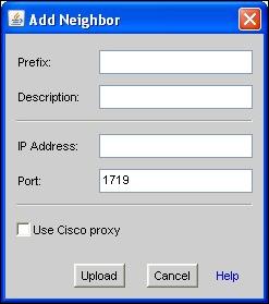 Configuring Your Scopia Video Gateway Deployment 2. Select the Neighbors tab. 3. Select Add. The Add Neighbor dialog box opens. Figure 62: Adding a neighbor gatekeeper 4.