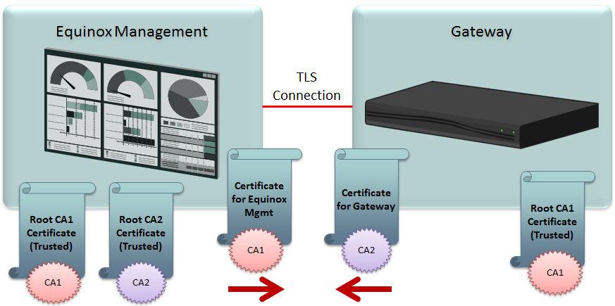Securing Your Video Network Using TLS For example, in Figure 66: TLS connection using certificates signed by different CAs on page 113, the certificate identifying Equinox Management is signed by