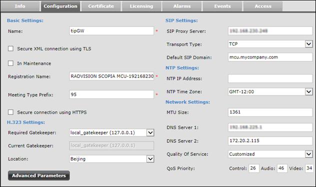 Configuring Your Scopia Video Gateway Deployment To encrypt control and management communications between Equinox Management and the SIP and H.