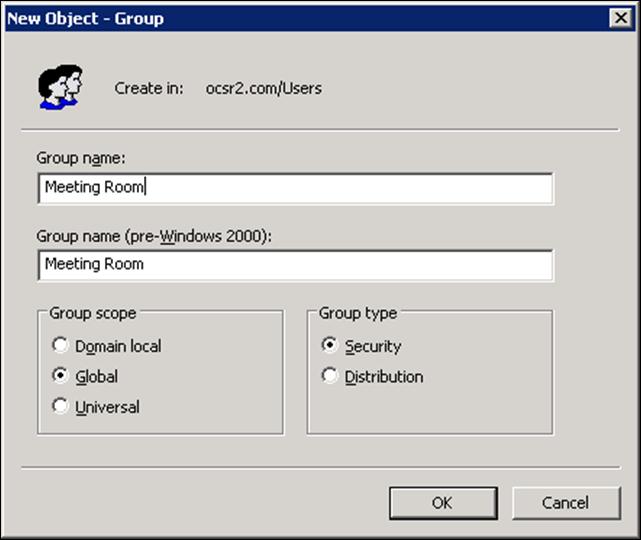 Creating User Groups and Users in the Microsoft Active Directory Figure 18: Entering details for a new user group c. Select a relevant option in the Group scope section. d. Select Security in the Group type section.