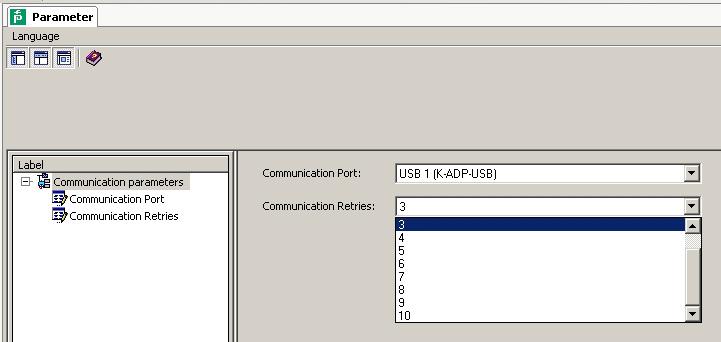 K-ADP-USB adapter was connected before you started to configure the