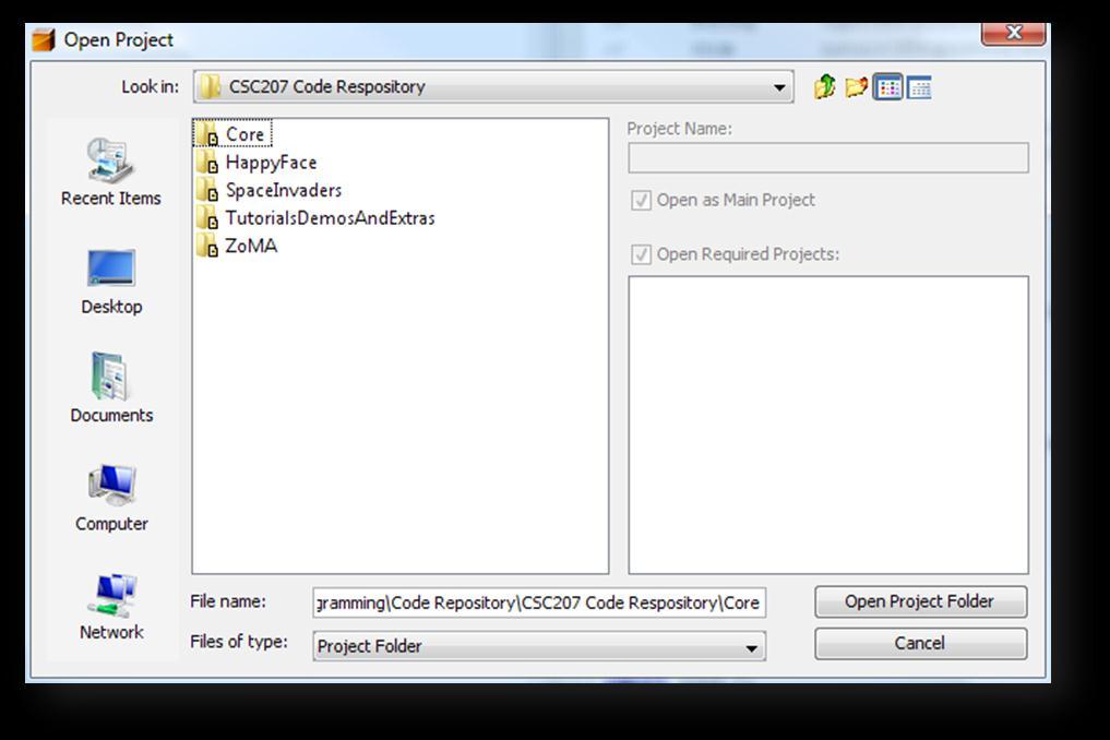 CSC2007 Code Repository Installation Step : Download and unzip the code repository from Queen s Online (for example onto your own computer or onto a memory key if you are going to use the computers