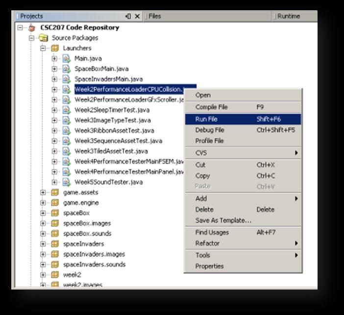 Running Programs from the Code Repository A NetBeans project can contain any number of different Java classes with main methods, i.e. runnable Java programs.