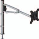 clips with standard 75/100 monitor mount, tilts and turns, infinitely adjustable in height, reach 415 mm, for monitors weighing up to 5 kg NOVUS MY twin arm Column length 350 mm, 2-part articulated