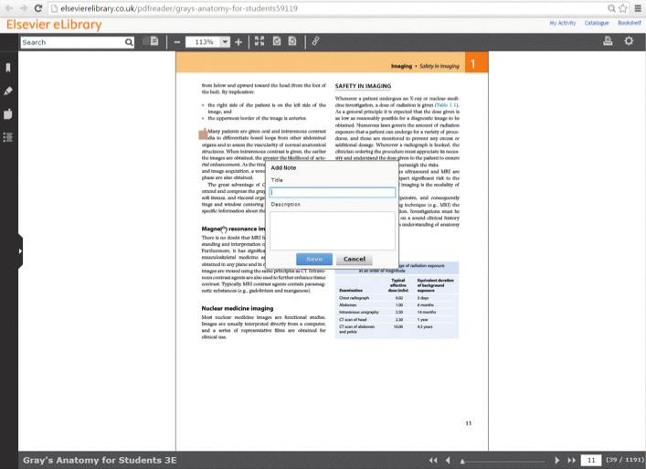 In PDF view, click on the note icon and place it by the text you want to