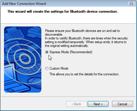 double clicking on the Bluetooth icon from the taskbar notification area. Step 2.