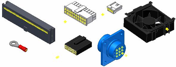 Inserting Electrical Parts You place and constrain electrical parts in an assembly just as you would place and constrain standard Autodesk Inventor parts.