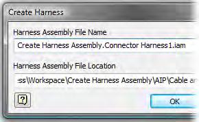 5. In the Create Harness dialog box: In the Harness Assembly File Name field, change the
