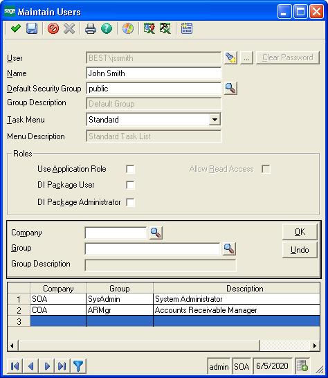 Common Navigation Features Grids Populating a Grid Entering data To populate the grid, enter data in the required fields above the grid.