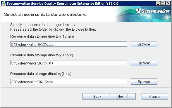 4. Select the storage directory of the performance database (resource data) Enter the storage directory of the performance database and then
