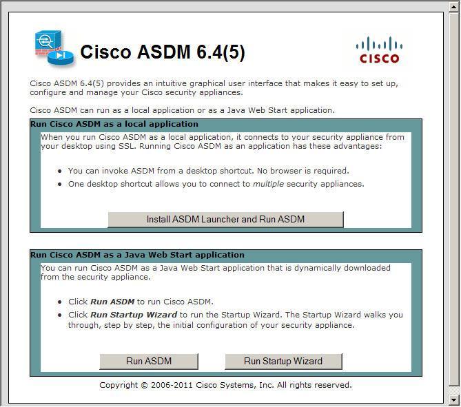 b. Click the Run ASDM button. c. Click Yes for any other security warnings. You should see the Cisco ASDM-IDM Launcher dialog box where you can enter a username and password.