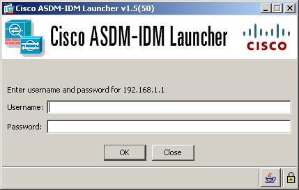 d. Click OK to continue. ASDM will load the current configuration into the GUI. e. The initial GUI screen is displayed with various areas and options.