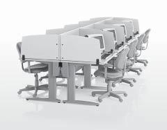 82 InTandem Table System General Information Back-to-Back Configuration Carrel Configuration Classroom Configuration Features Rectangular worksurfaces Square or transitional corner worksurfaces