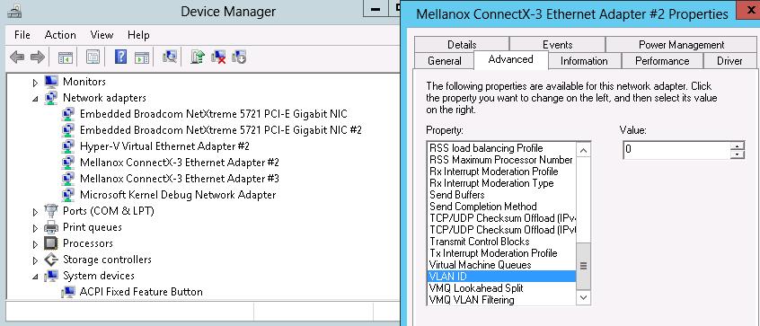 Step 1. Step 2. Step 3. Step 4. Step 5. Step 6. Open the Device Manager. Go to the Network adapters. Right click Properties on Mellanox ConnectX -3 Ethernet Adapter card. Go to Advanced tab.
