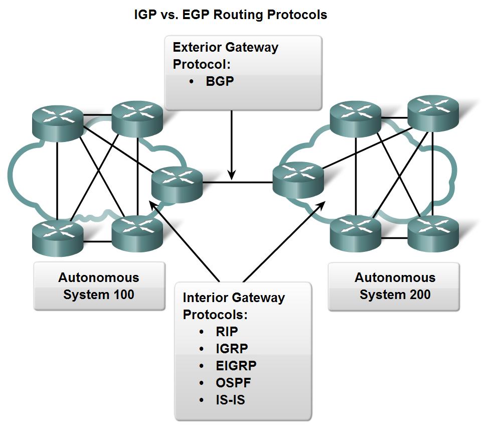 Classifying Routing Protocols Types of routing protocols: -Interior Gateway Protocols (IGP) -Exterior