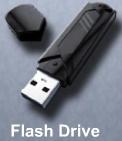 Optical Drives, Flash Drives and Drive Interfaces An optical drive is a storage device that uses lasers to read data on the optical media. The three types are CD, DVD, and BD (Blu-ray).