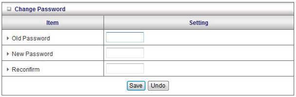 Change Password This page allows you to change the WBR-6603 Web Configuration password.