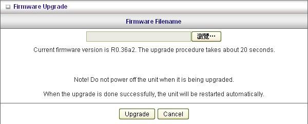 Firmware Upgrade This page allows you to perform updates to the firmware of the WBR-6603.