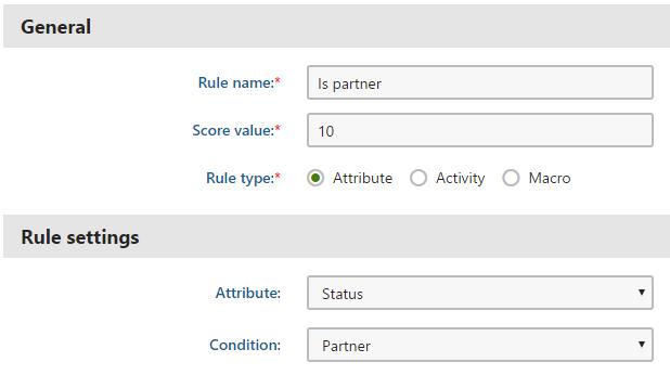 You can create contact statuses in the Contact Management application under the Configuration tab, and then you need to create a scoring rule based on the Status Attribute.