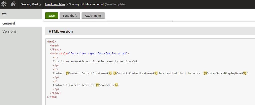 You can have a look and/or change the text of such an email notification in the Email Templates application.