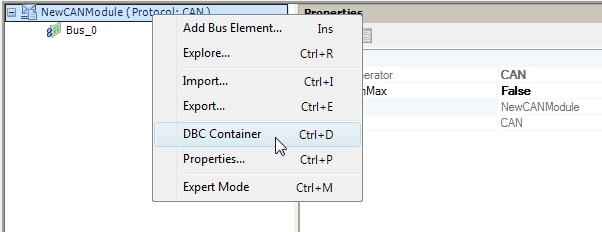 Working with LABCAR-IP ETAS Enter a name for the bus element and click OK. The bus element is created. Select File Save All.