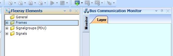 Under "Bus Communication", select the file mentioned above FlexRayMonitor.xml. or Open an existing workspace (*.
