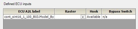 Meaning/Function of the Individual Columns ECU A2L label The label of the data element Raster This is where you select the ECU raster in which the data element is acquired.