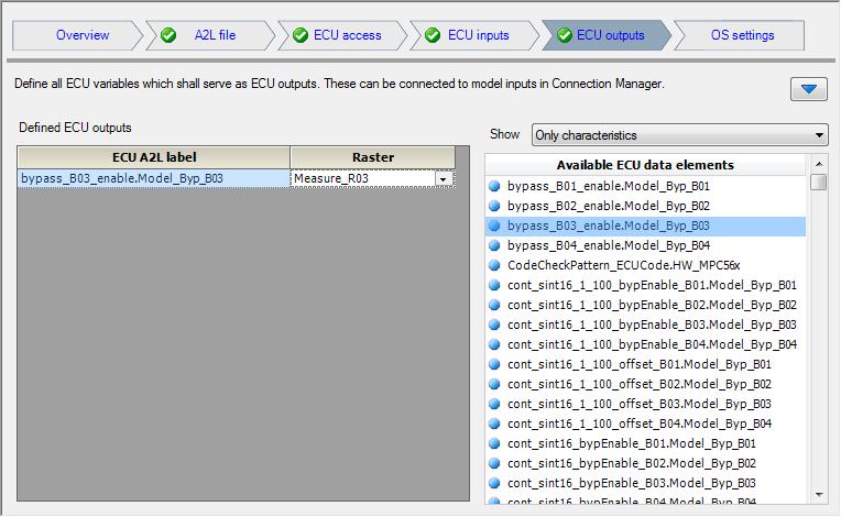 ETAS Working with LABCAR-IP Initial Value Initial value for the parameter in the "Bypass Switch" column.