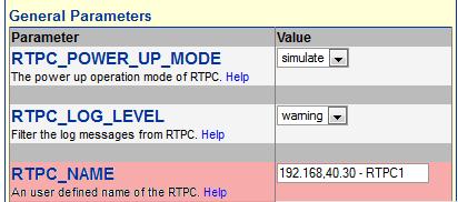 Open the ETAS RTPC web interface and navigate to the section "RTPC Configuration". Note 192.168.40.14 is a "standard address" for a Real-Time PC assign addresses from 192.