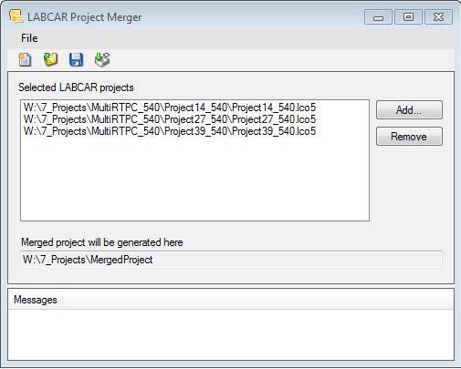 ETAS Working with LABCAR-IP Use Add to select the LABCAR-OPERATOR projects you want to merge
