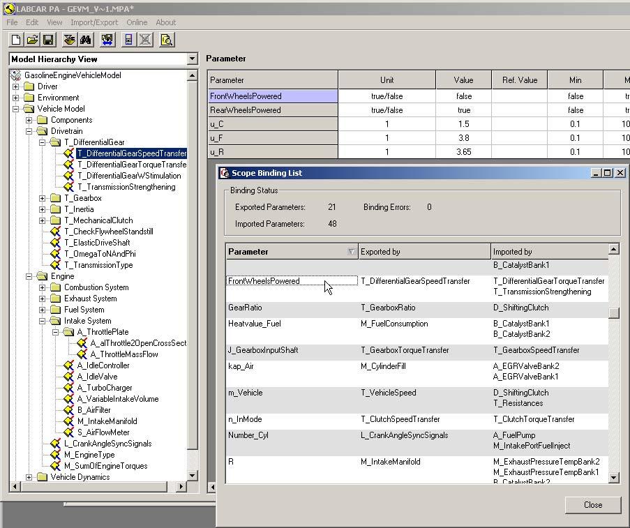 ETAS ETAS Experiment Environment - an Overview By clicking the parameter name or the name of the exporting block, the block is selected in structure view.