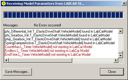 Error messages are also displayed if a parameter was not found. Select Close.
