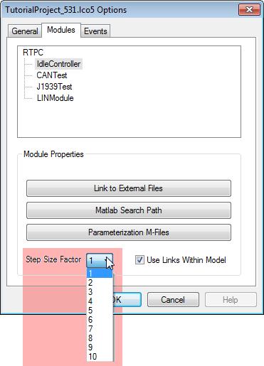 Working with LABCAR-IP ETAS Specify the required factor. Confirm with OK. Save the change with File Save.