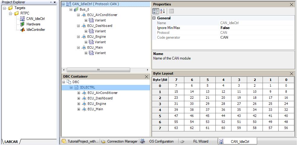 Working with LABCAR-IP ETAS 3.5.3 The CAN Editor This section contains information on working with the CAN Editor. The CAN Editor is made visible via the "CAN Editor" tab in the main window.