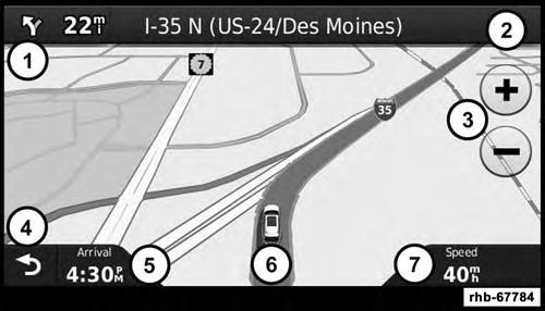 82 NAVIGATION (8.4N ONLY) Your route is marked with a magenta line. A checkered flag marks your destination.
