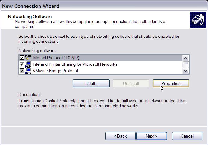 OSD Setup Manual In Networking Software menu, select <TCP/IP> and click on <Properties>.